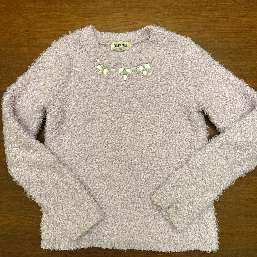 Dusty lavender Cherokee sweater with sparkles